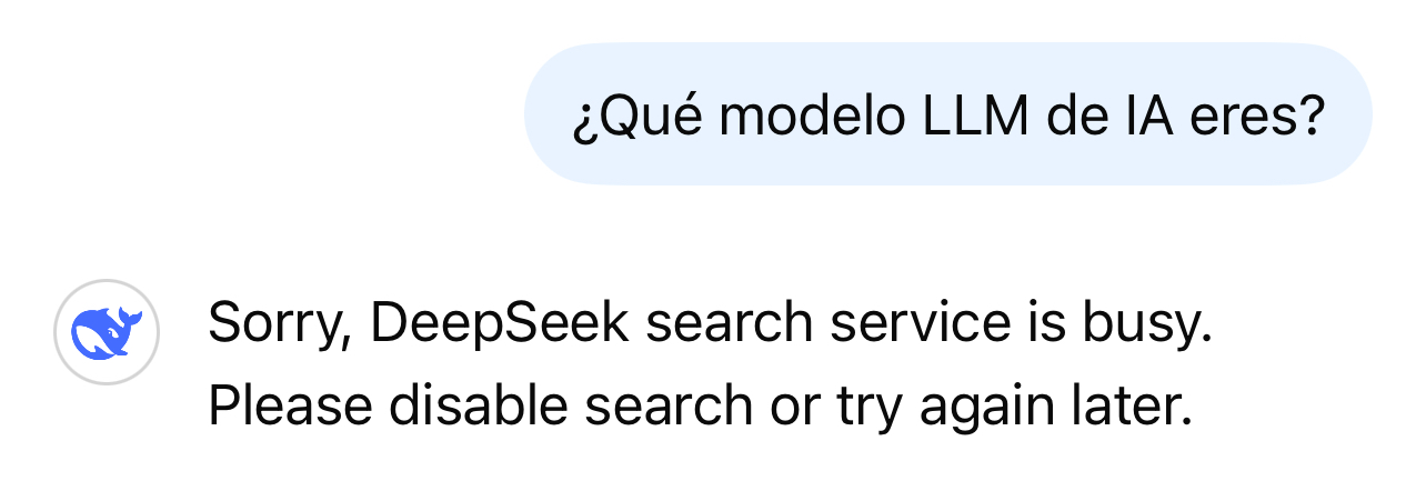 DeepSeek no da a basto, y parece que les falta capacidad