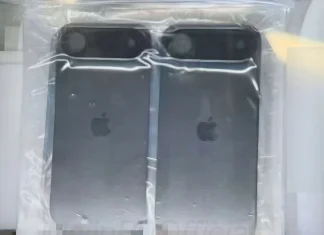 Supuesta carcasa trasera del iPhone 17 Plus con una zona para la cámara que ocupa todo el ancho del terminal por la parte superior del mismo