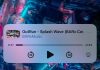 Widget con el botón de Play disponible para reproducir el vídeo que se acaba de parar.