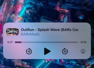 Widget con el botón de Play disponible para reproducir el vídeo que se acaba de parar.