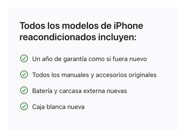 Garantías de los iPhones reacondicionados de Apple