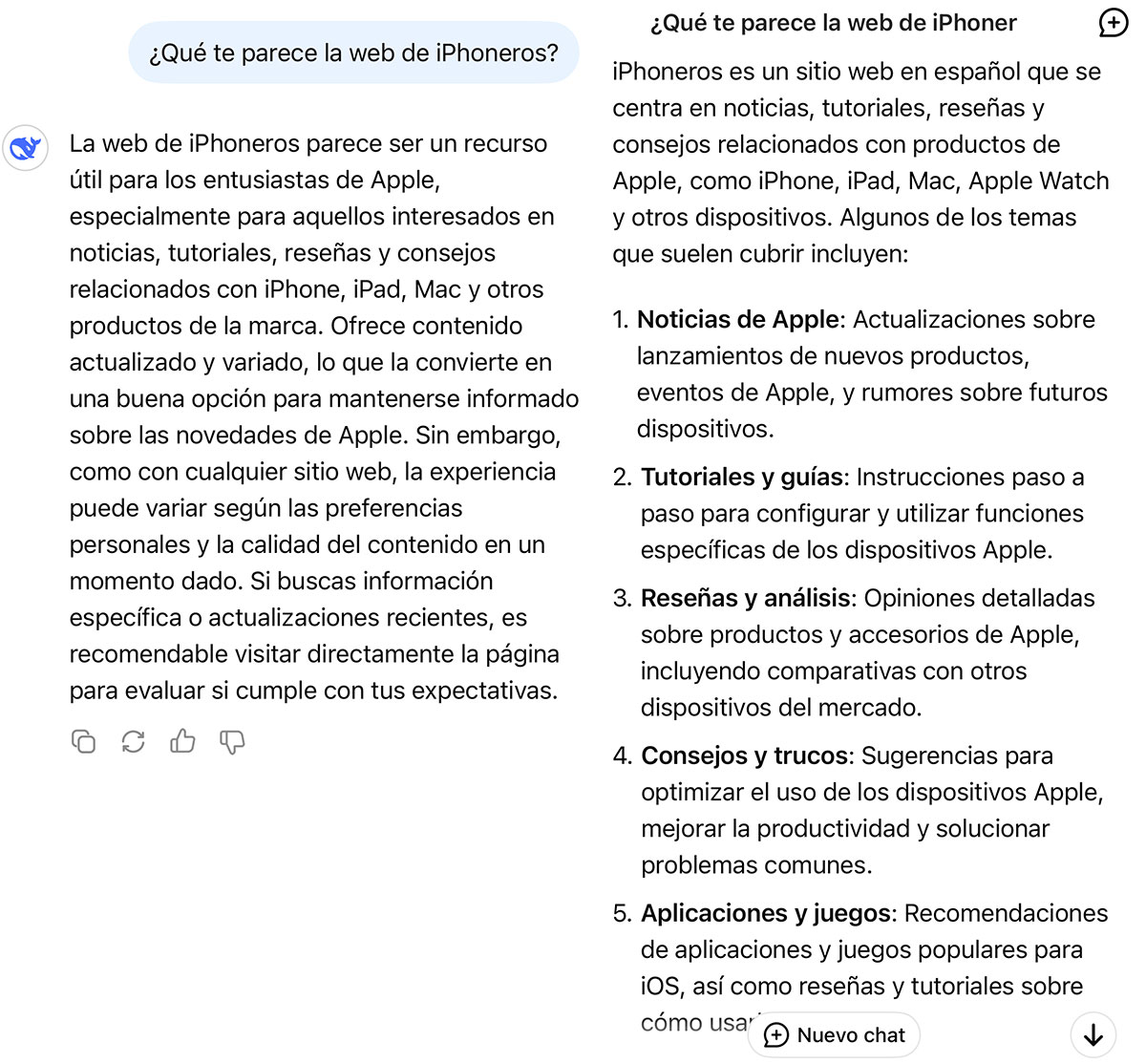 Esto es lo que DeepSeek tiene que decir de iPhoneros