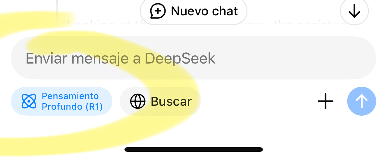 Botón de pensamiento profundo en DeepSeek