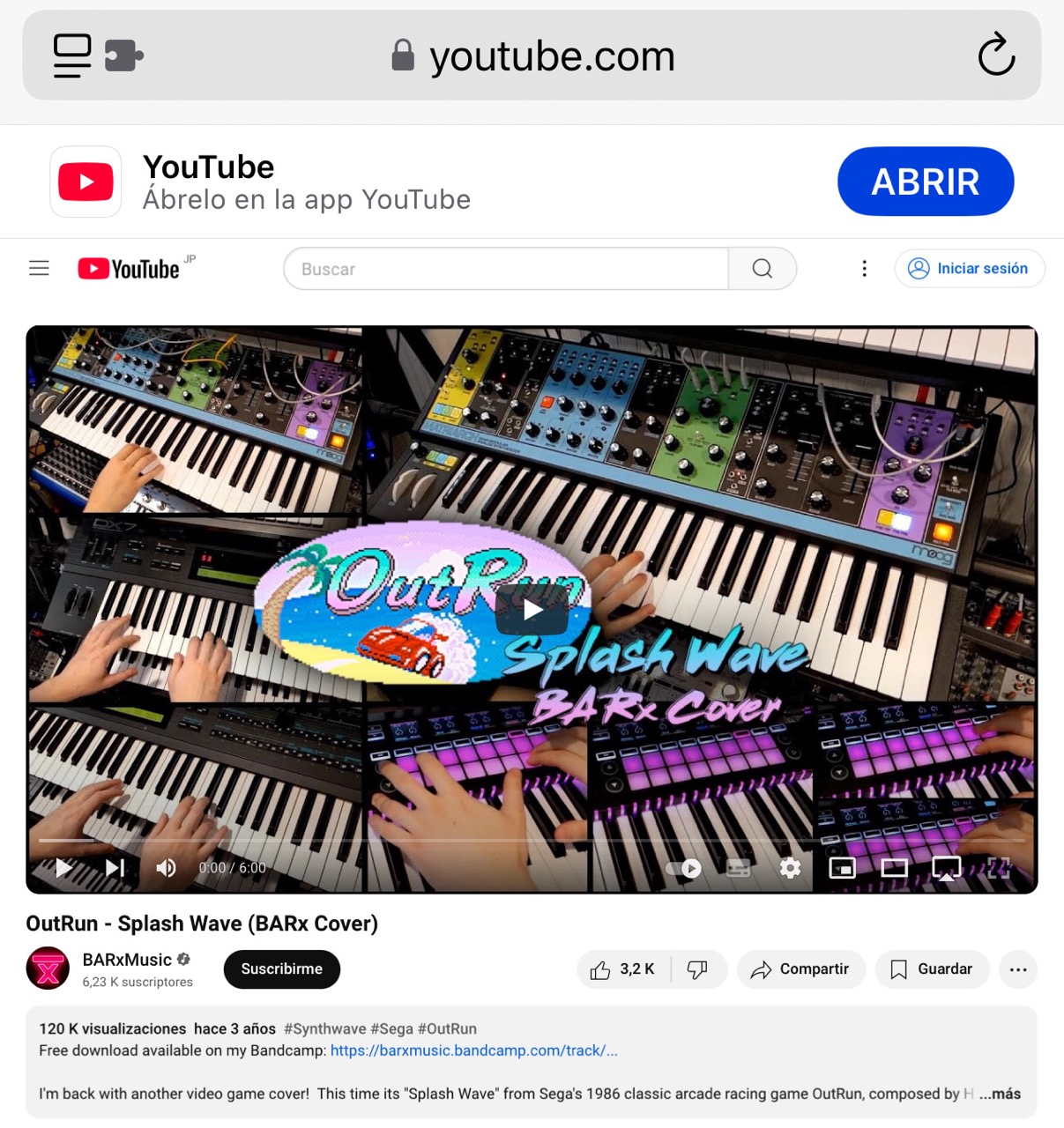 YouTube en su versión para escritorio en un iPhone