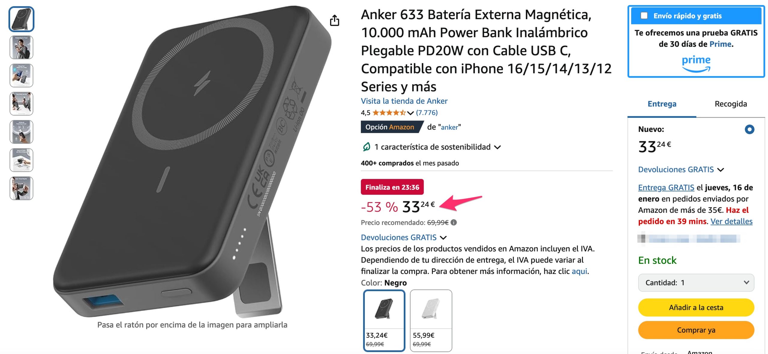 Anker 633 Batería Externa Magnética