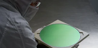 Oblea de silicio para la fabricación de alguno de los chips de Apple