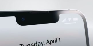 Cámara frontal del iPhone 16e en la pestaña de su pantalla