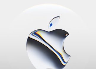 Logo de Apple en plateado