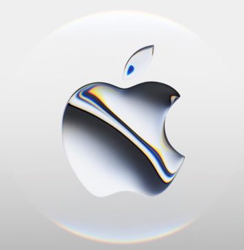 Logo de Apple en plateado