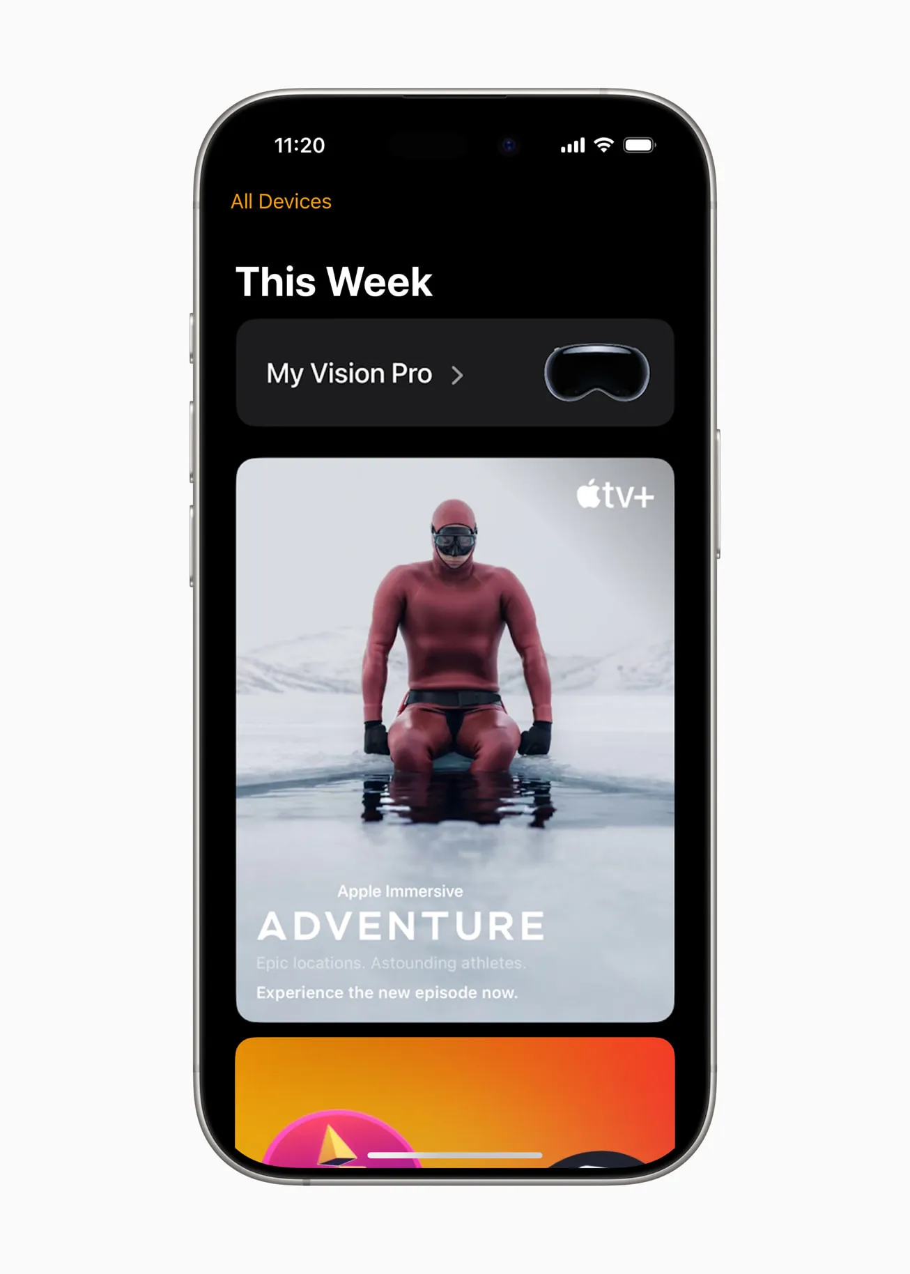 App de contenidos en 3D para las Vision Pro, con mención a la nueva App de Vision Pro en el iPhone