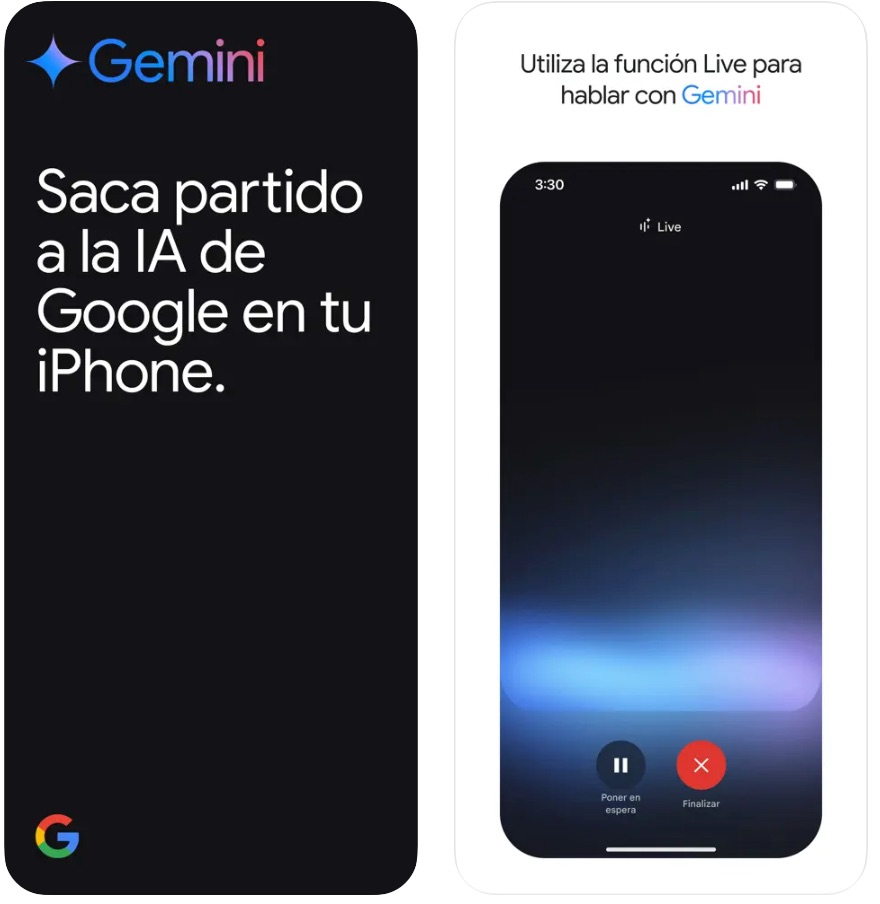 Appe de la IA de Google, Gemini, para iOS