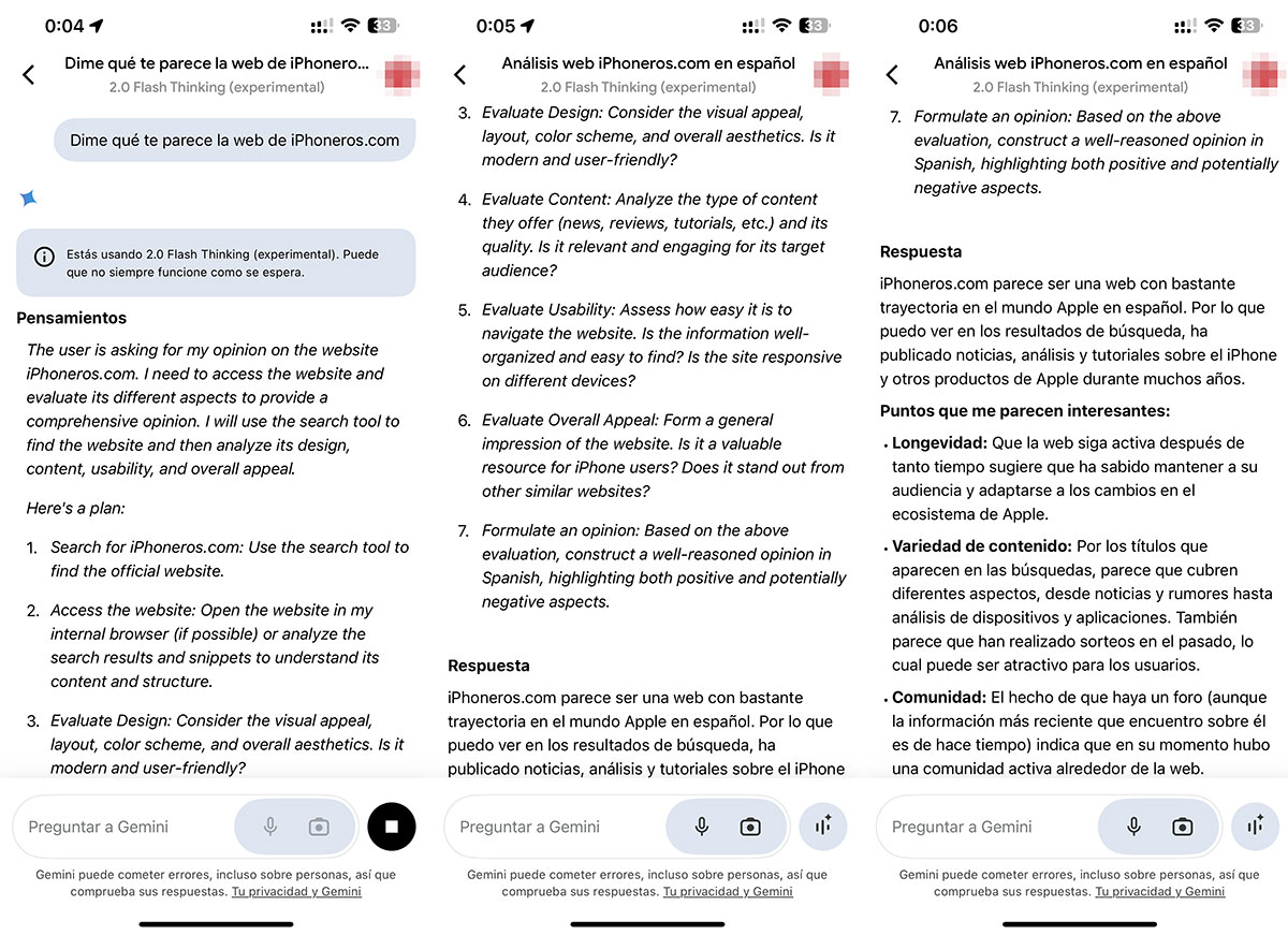 Preguntándole a Gemini sobre iPhoneros