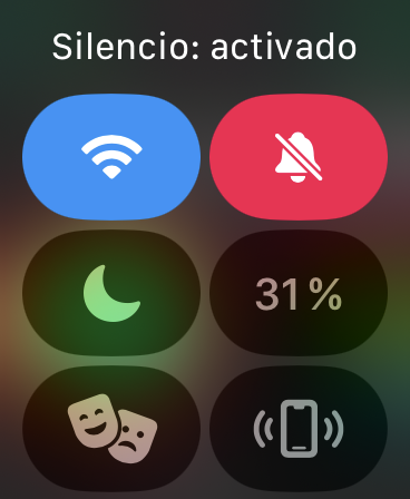 Modo silencio activado en el Apple Watch