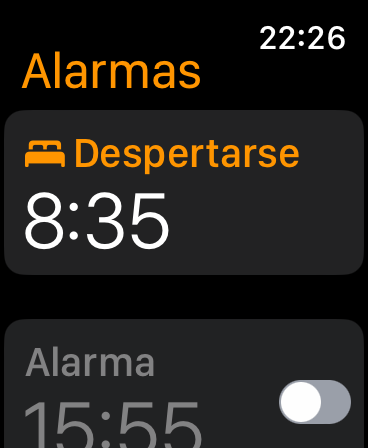 Poniendo una alarma que nos despierte en el Apple Watch