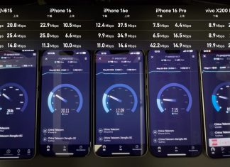 Prueba de velocidad del módem C1 del iPhone 16e