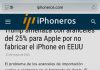 Botón de Opciones al compartir una web