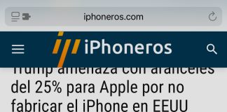 Botón de Opciones al compartir una web