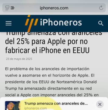 Botón de Opciones al compartir una web