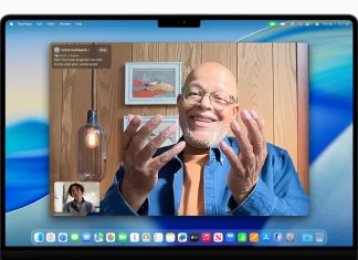 macOS 26 Tahoe con una video llamada de FaceTime