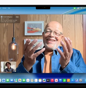 macOS 26 Tahoe con una video llamada de FaceTime