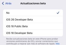 iOS 26 beta ya disponible en la sección de betas en actualizaciones