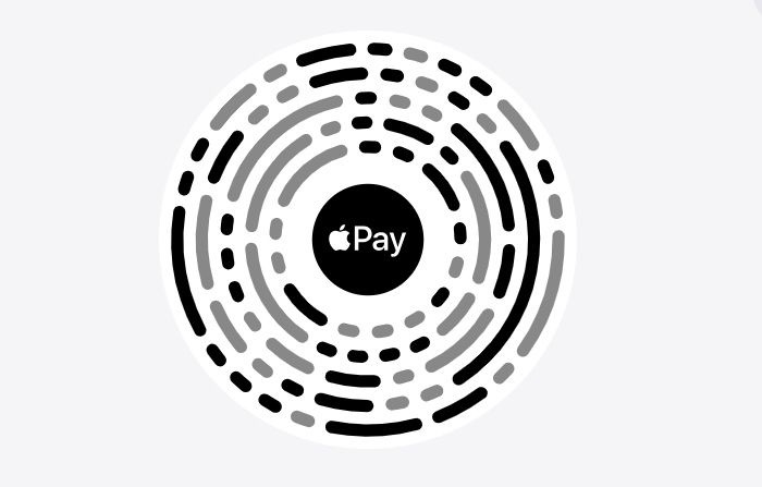 Código QR de pago para Apple Pay, con forma circular