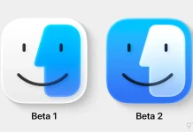 Diseño del icono de Finder en macOS Tahoe beta 1 y beta 2