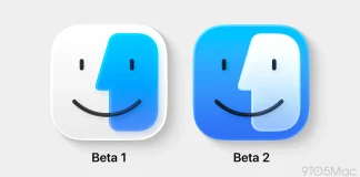 Diseño del icono de Finder en macOS Tahoe beta 1 y beta 2