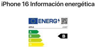 Información de consumo energético del iPhone 16 en la web de Apple