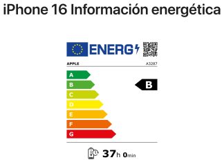 Información de consumo energético del iPhone 16 en la web de Apple
