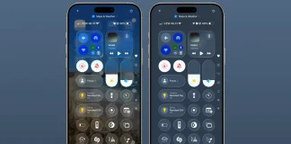 Centro de Control con la opción de reducir transparencia activada en iOS 26 beta 1