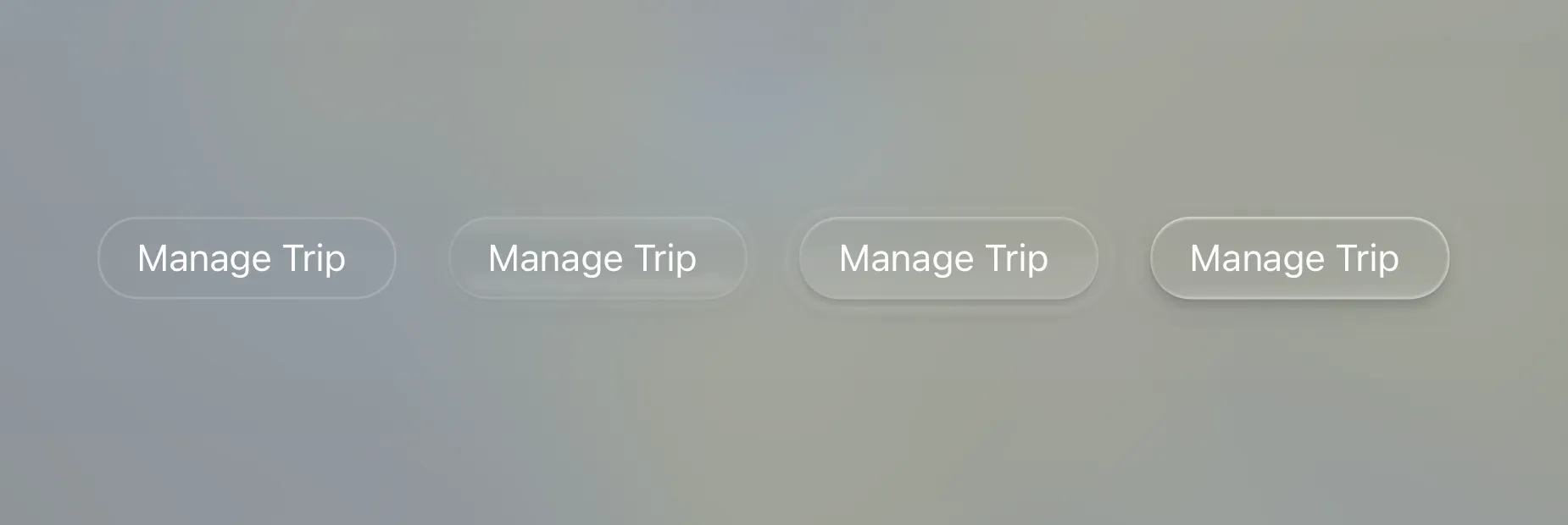 Recreación de la aparición secuencial de un botón en iOS 26, utilizando un aspecto de cristal