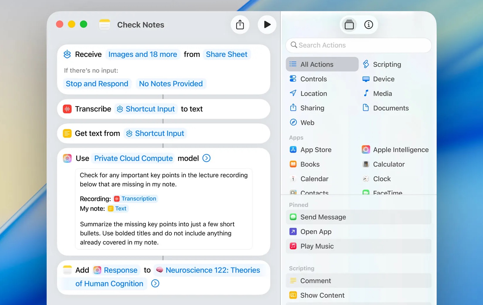 Nueva App de Atajos en macOS Tahoe
