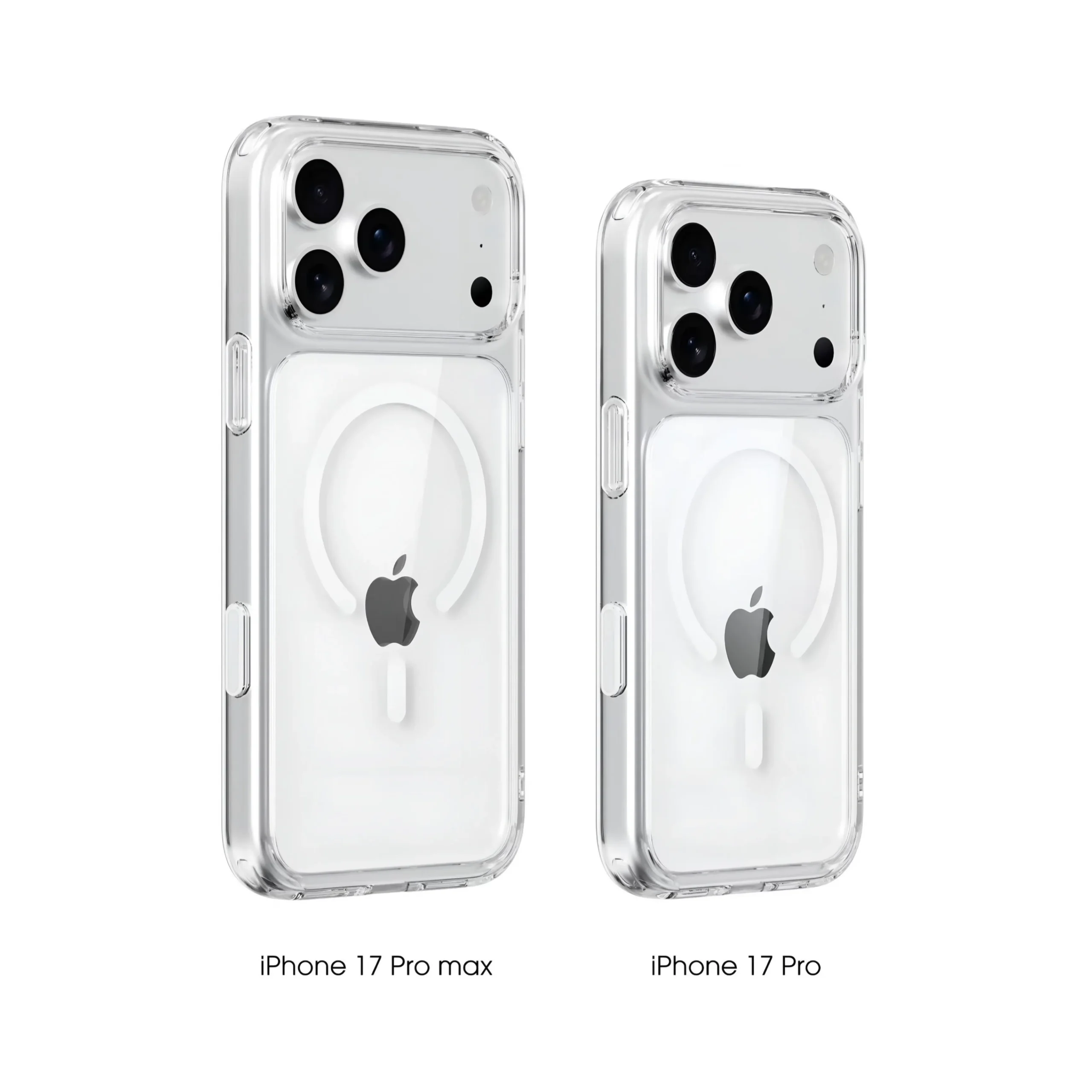 Montaje fotográfico mostrando cómo podrían ser el iPhone 17 Pro Max y el iPhone 17 Pro