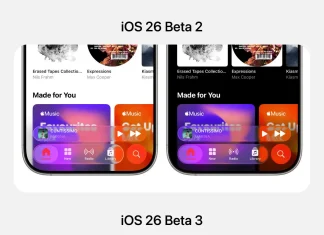 Diferencias en la interfaz Liquid Glass entre iOS 26 beta 2 y beta 3