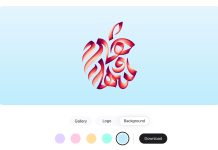 Editando los colores del fondo de pantalla con el logo de Apple conmemorativo del lanzamiento de la Apple Store online en Arabia Saudí