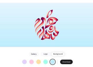 Editando los colores del fondo de pantalla con el logo de Apple conmemorativo del lanzamiento de la Apple Store online en Arabia Saudí
