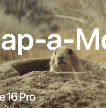 Snap a Mole, un juego de cazar el topo con el botón de Control de Cámara en un anuncio de TV de Apple