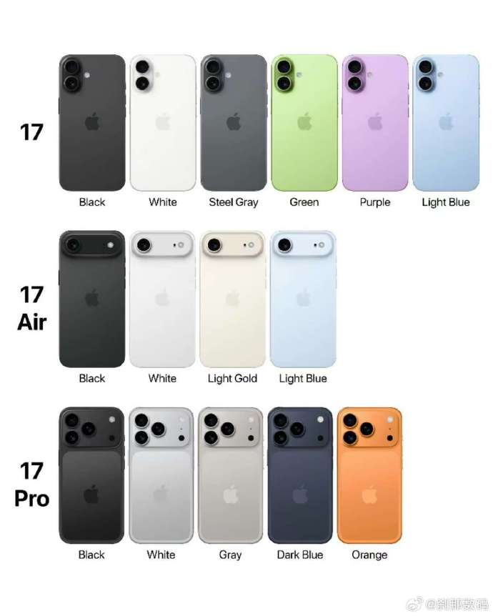 Colores del iPhone 17