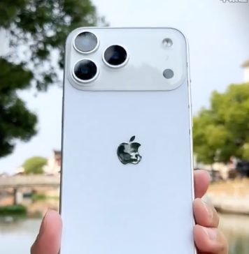 Maqueta del iPhone 17 Pro Max blanco