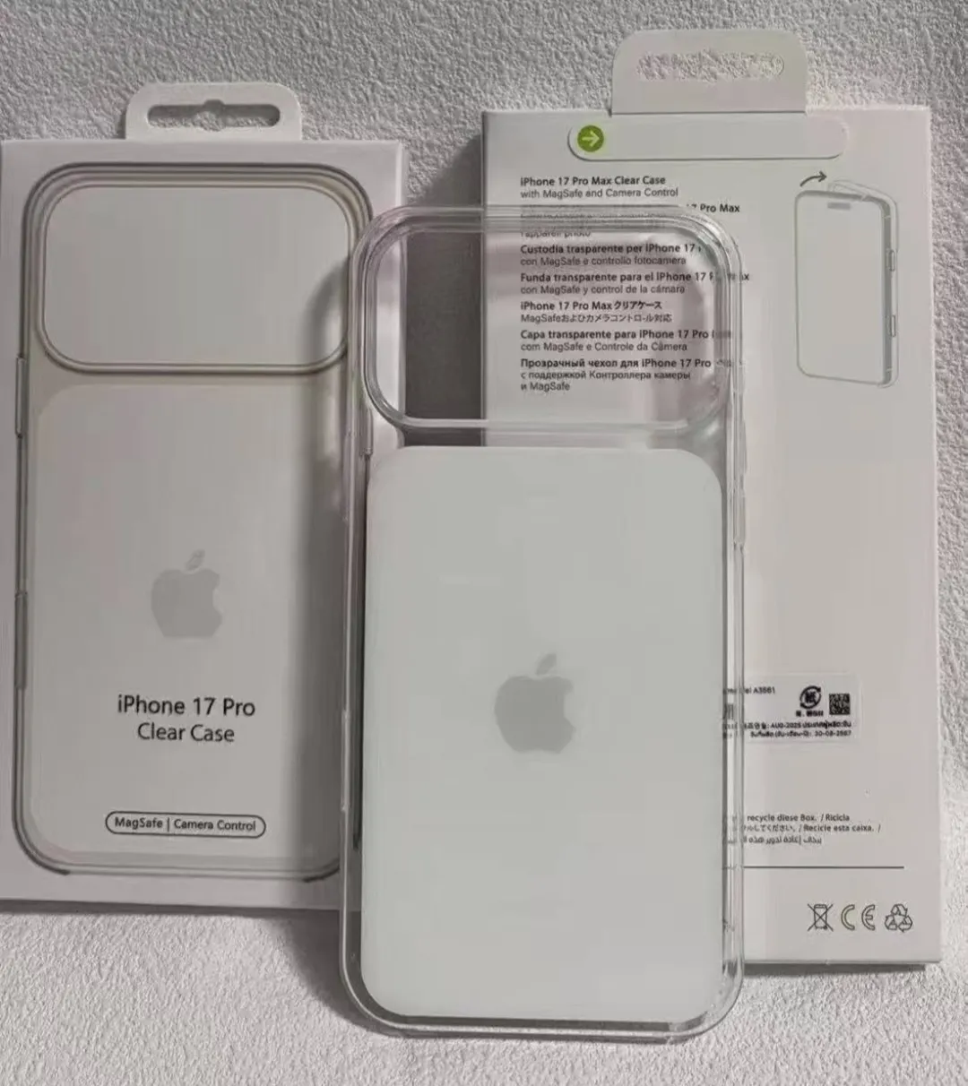 Supuestas fundas transparentes de Apple para el iPhone 17 Pro Max