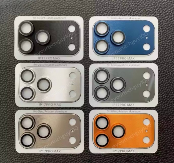 Filtración con las piezas de la cámara trasera que revelan los colores del iPhone 17 Pr