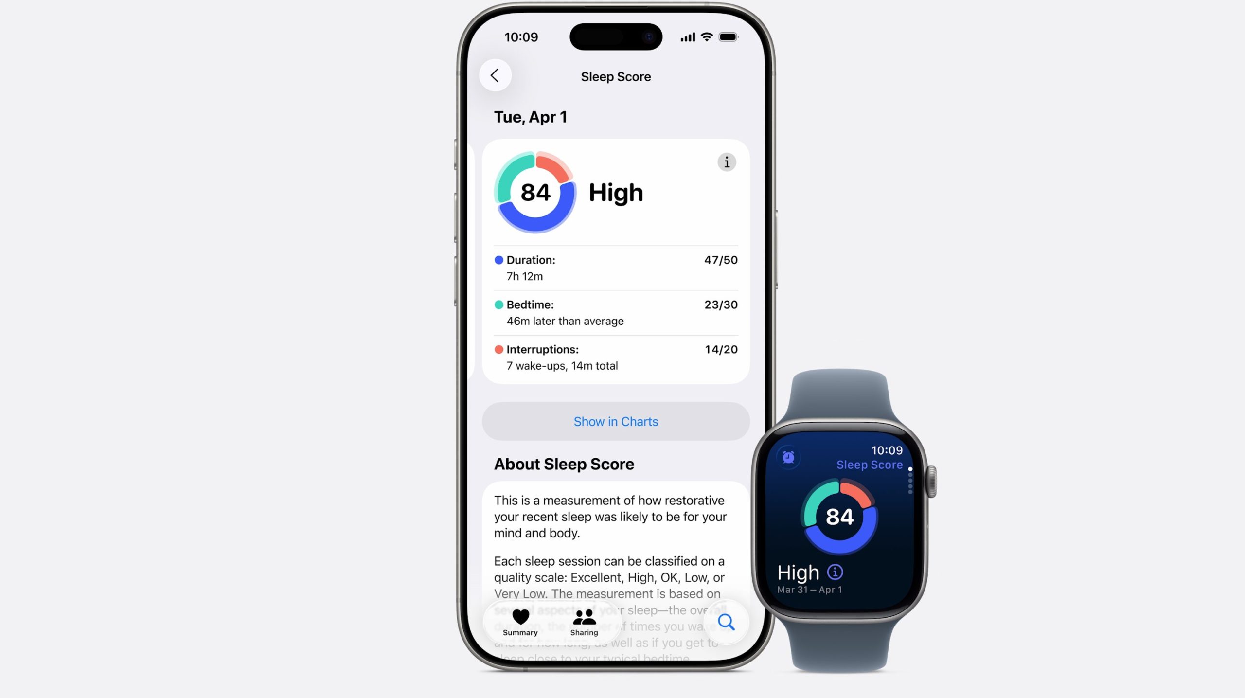 Información de la calidad del sueño en el Apple Wach Series 11 sincronizada con la App de Salud