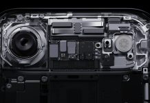 Interior de la zona de la cámara trasera o plateau del iPhone 17 Air