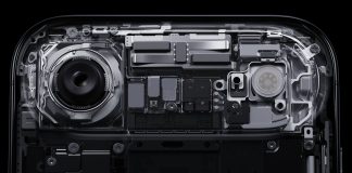 Interior de la zona de la cámara trasera o plateau del iPhone 17 Air