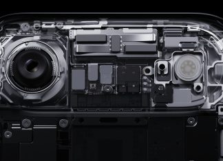 Interior de la zona de la cámara trasera o plateau del iPhone 17 Air