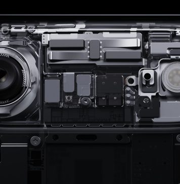 Interior de la zona de la cámara trasera o plateau del iPhone 17 Air