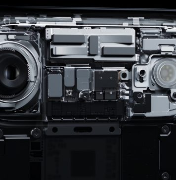 Interior de la zona de la cámara trasera o plateau del iPhone 17 Air