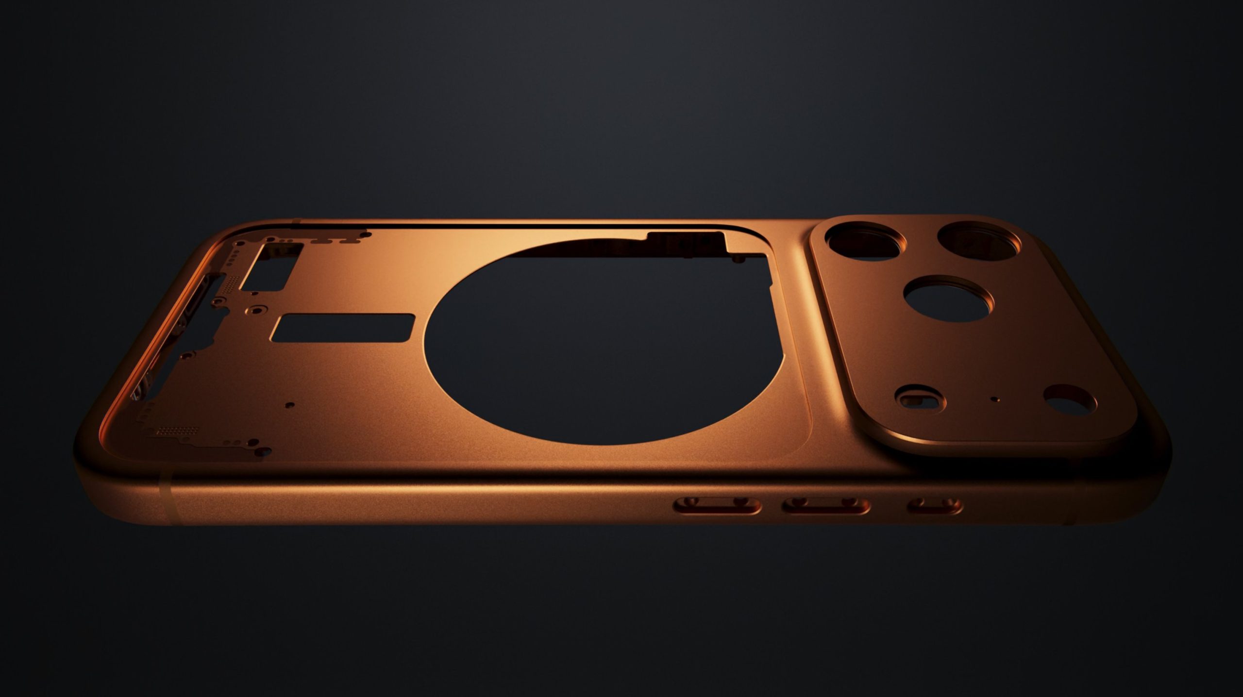 Carcasa de aluminio Unibody en color naranja para el iPhone 17 Pro