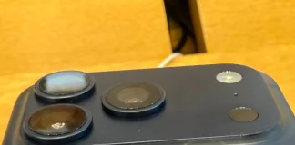 iPhone 17 Pro arañado en una Apple Store